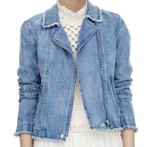 REBECCA TAYLOR DENIM MOTO JACKET SIZE SMALL